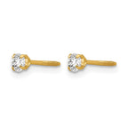 14k Madi K 3mm Round Imitation Spinel April Birthstone Screwback Post Earrings