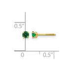 14k Madi K 3mm Round Imitation Emerald May Birthstone Screwback Post Earrings