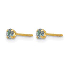 14k Madi K 3mm Round Imitation Alexandrite June Birthstone Screwback Post Earrings