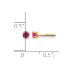 14k Madi K 3mm Round Imitation Ruby July Birthstone Screwback Post Earrings