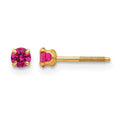 14k Madi K 3mm Round Imitation Ruby July Birthstone Screwback Post Earrings