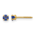 14k Madi K 3mm Round Imitation Sapphire September Birthstone Screwback Post Earrings