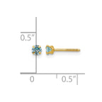 14k Madi K 3mm Round Imitation Blue Zircon December Birthstone Screwback Post Earrings