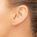 14k White Gold Madi K 3mm Round CZ Post Earrings
