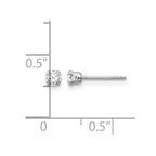 14k White Gold Madi K 3mm Round CZ Post Earrings