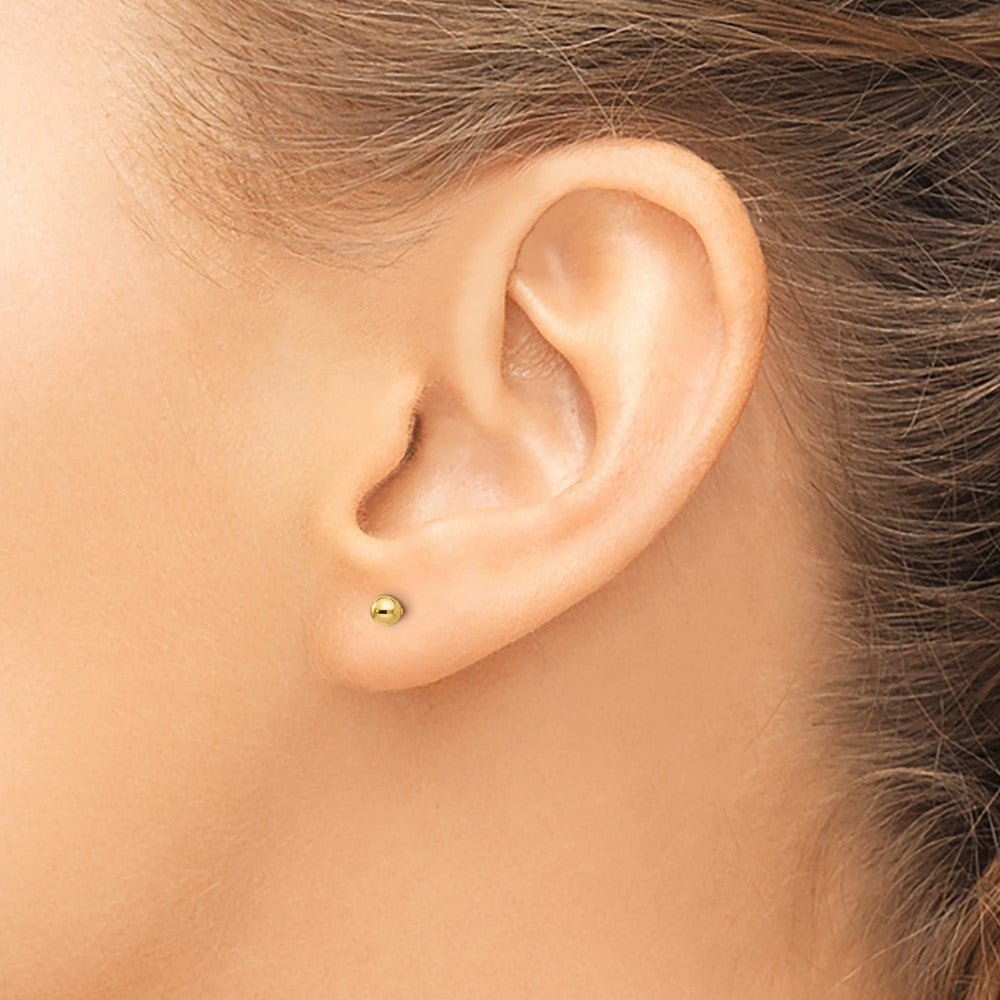 14k Madi K 3mm Ball Push On and Screw Off Screwback Post Earrings