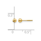 14k Madi K 3mm Ball Push On and Screw Off Screwback Post Earrings