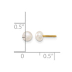 14k Madi K 4-5mm White Button Freshwater Cultured Pearl Screwback Post Earrings