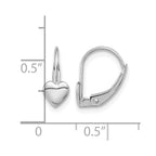 14k White Gold Madi K 5.00mm Heart Childrens Leverback Earrings