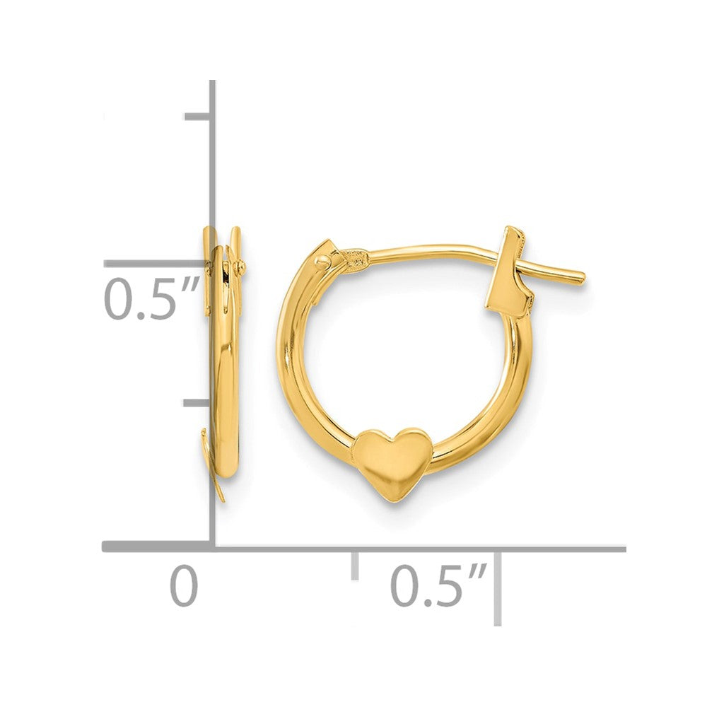14k Madi K 9mm Heart Hoop Earrings
