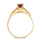 14k Madi K 6x4mm Oval Synthetic Garnet Birthstone Ring