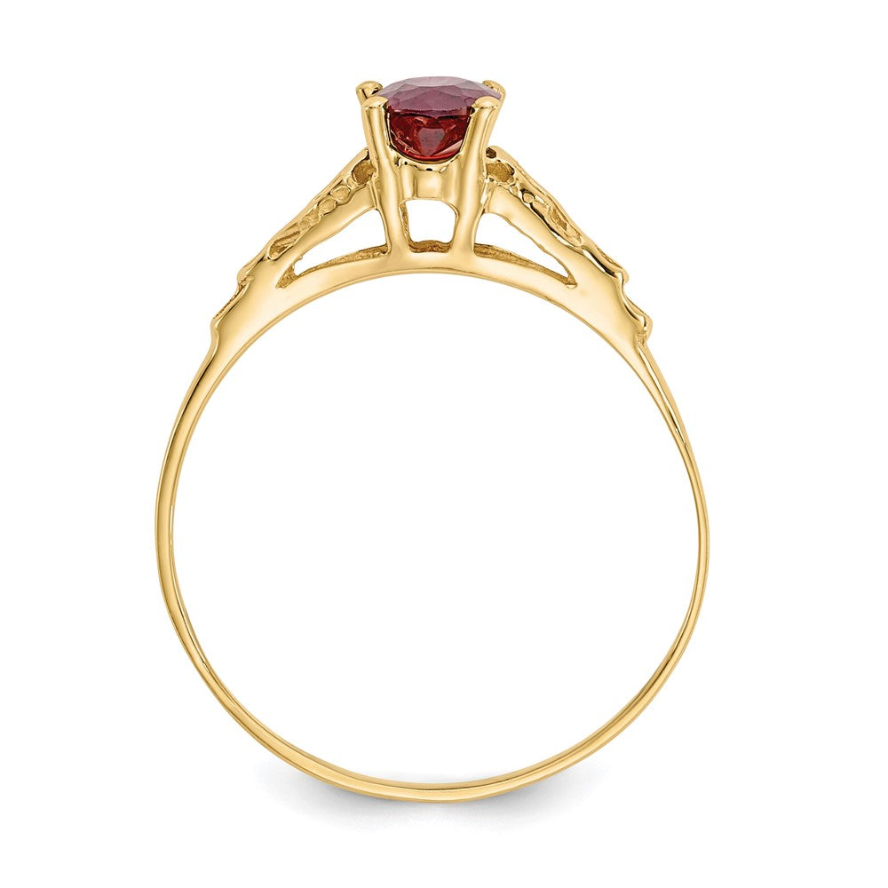 14k Madi K 6x4mm Oval Synthetic Garnet Birthstone Ring