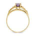 14k Madi K 6x4mm Oval Synthetic Amethyst Birthstone Ring