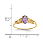 14k Madi K 6x4mm Oval Synthetic Amethyst Birthstone Ring