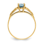 14k Madi K 6x4mm Oval Synthetic Aquamarine Birthstone Ring