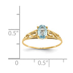14k Madi K 6x4mm Oval Synthetic Aquamarine Birthstone Ring