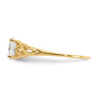 14k Madi K 6x4mm Oval Synthetic White Spinel Birthstone Ring