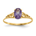14k Madi K 6x4mm Oval Synthetic Alexandrite Birthstone Ring