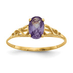 14k Madi K 6x4mm Oval Synthetic Alexandrite Birthstone Ring