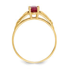 14k Madi K 6x4mm Oval Synthetic Ruby Birthstone Ring