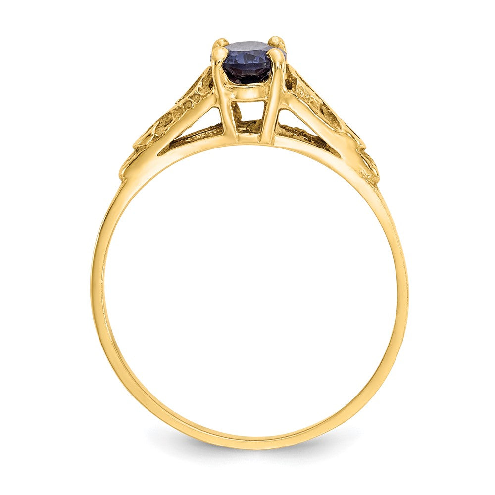 14k Madi K 6x4mm Oval Synthetic Sapphire Spinel Birthstone Ring