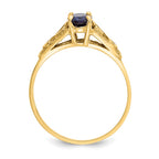 14k Madi K 6x4mm Oval Synthetic Sapphire Spinel Birthstone Ring