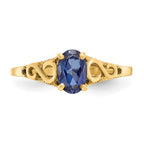14k Madi K 6x4mm Oval Synthetic Sapphire Spinel Birthstone Ring