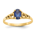 14k Madi K 6x4mm Oval Synthetic Sapphire Spinel Birthstone Ring