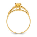 14k Madi K 6x4mm Oval Synthetic Citrine Birthstone Ring