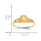 14k Madi K 6x4mm Oval Synthetic Citrine Birthstone Ring