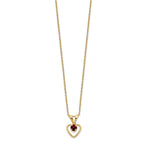 14k Madi K 3mm Garnet Heart Birthstone 15 inch Necklace