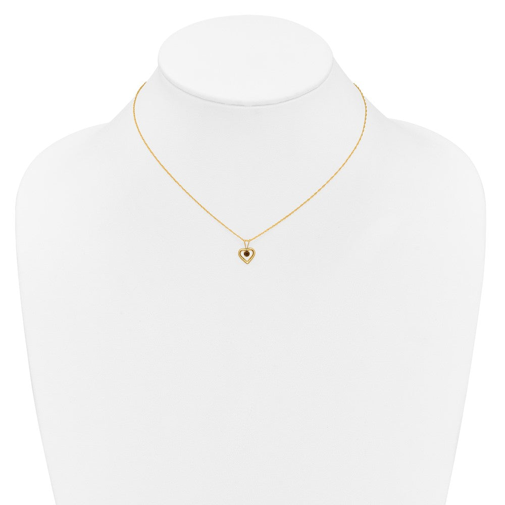 14k Madi K 3mm Garnet Heart Birthstone 15 inch Necklace