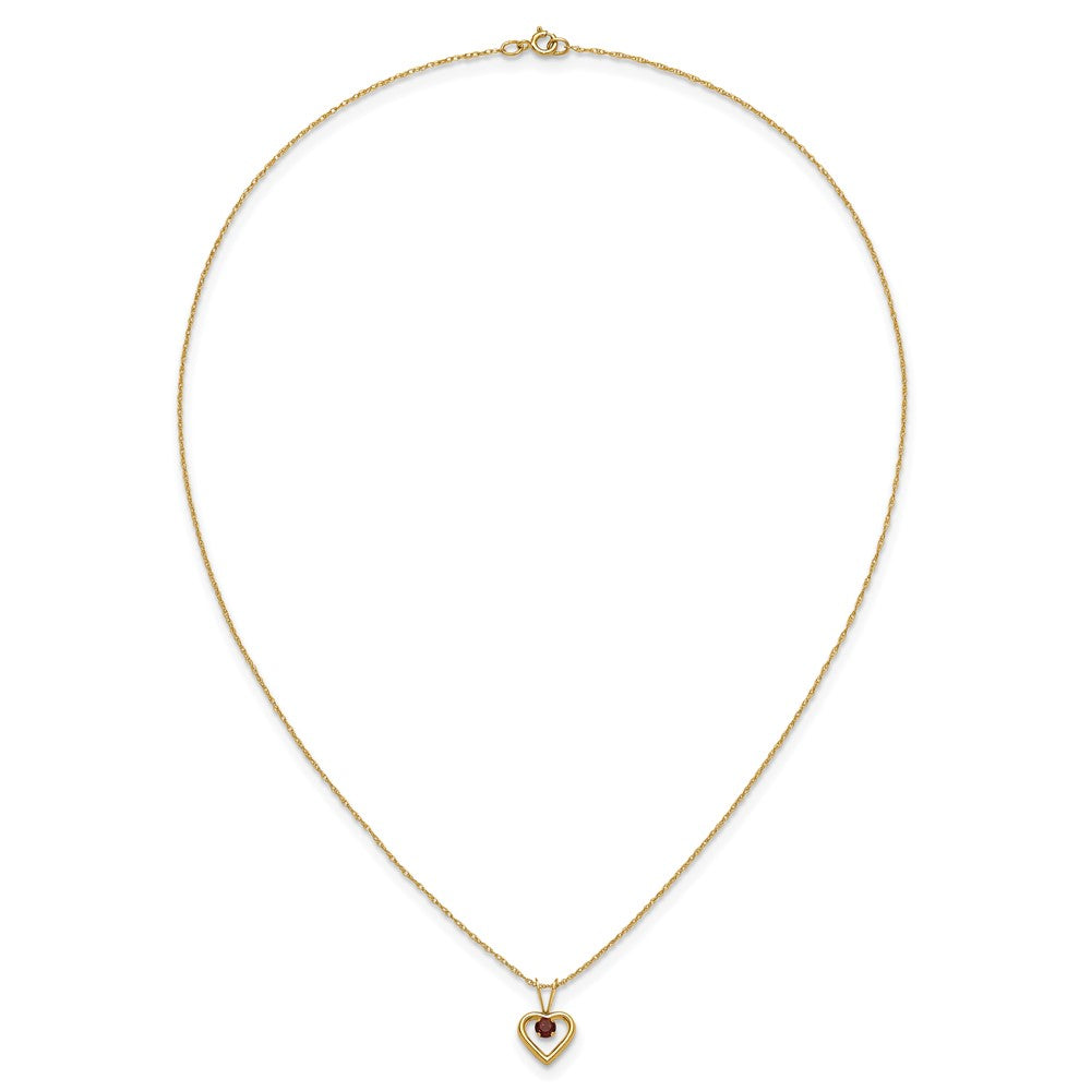 14k Madi K 3mm Garnet Heart Birthstone 15 inch Necklace