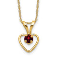 14k Madi K 3mm Garnet Heart Birthstone 15 inch Necklace