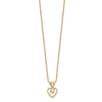 14k Madi K 3mm White Zircon Heart Birthstone 15 inch Necklace