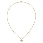 14k Madi K 3mm White Zircon Heart Birthstone 15 inch Necklace
