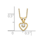 14k Madi K 3mm White Zircon Heart Birthstone 15 inch Necklace