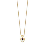 14k Madi K 3mm Rhodolite Garnet Heart Birthstone 15 inch Necklace