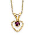 14k Madi K 3mm Rhodolite Garnet Heart Birthstone 15 inch Necklace