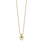 14k Madi K 3mm Peridot Heart Birthstone 15 inch Necklace