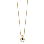 14k Madi K 3mm Sapphire Heart Birthstone 15 inch Necklace