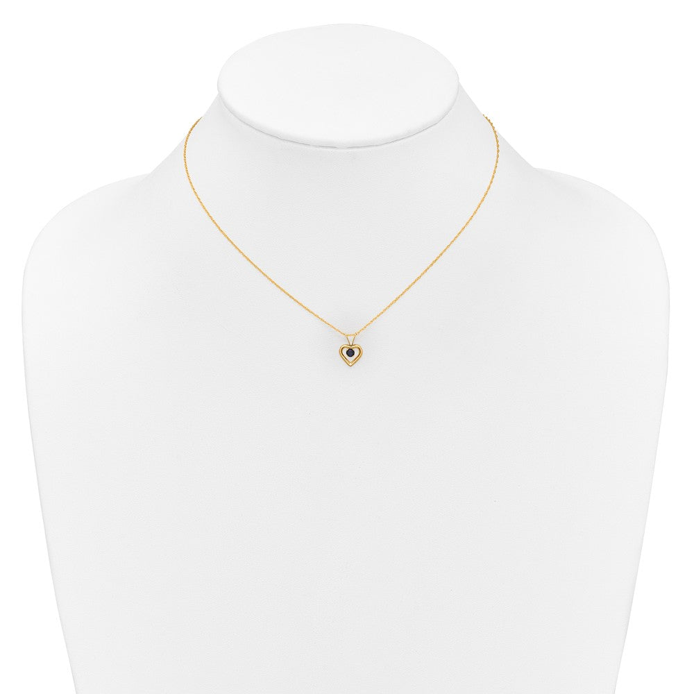 14k Madi K 3mm Sapphire Heart Birthstone 15 inch Necklace