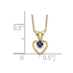 14k Madi K 3mm Sapphire Heart Birthstone 15 inch Necklace