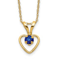 14k Madi K 3mm Sapphire Heart Birthstone 15 inch Necklace