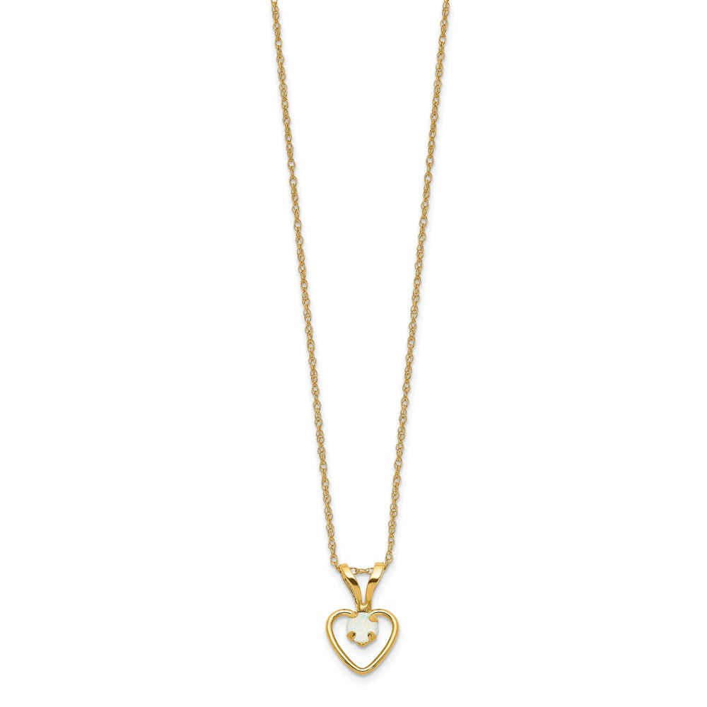 14k Madi K 3mm Opal Heart 15 inch Necklace