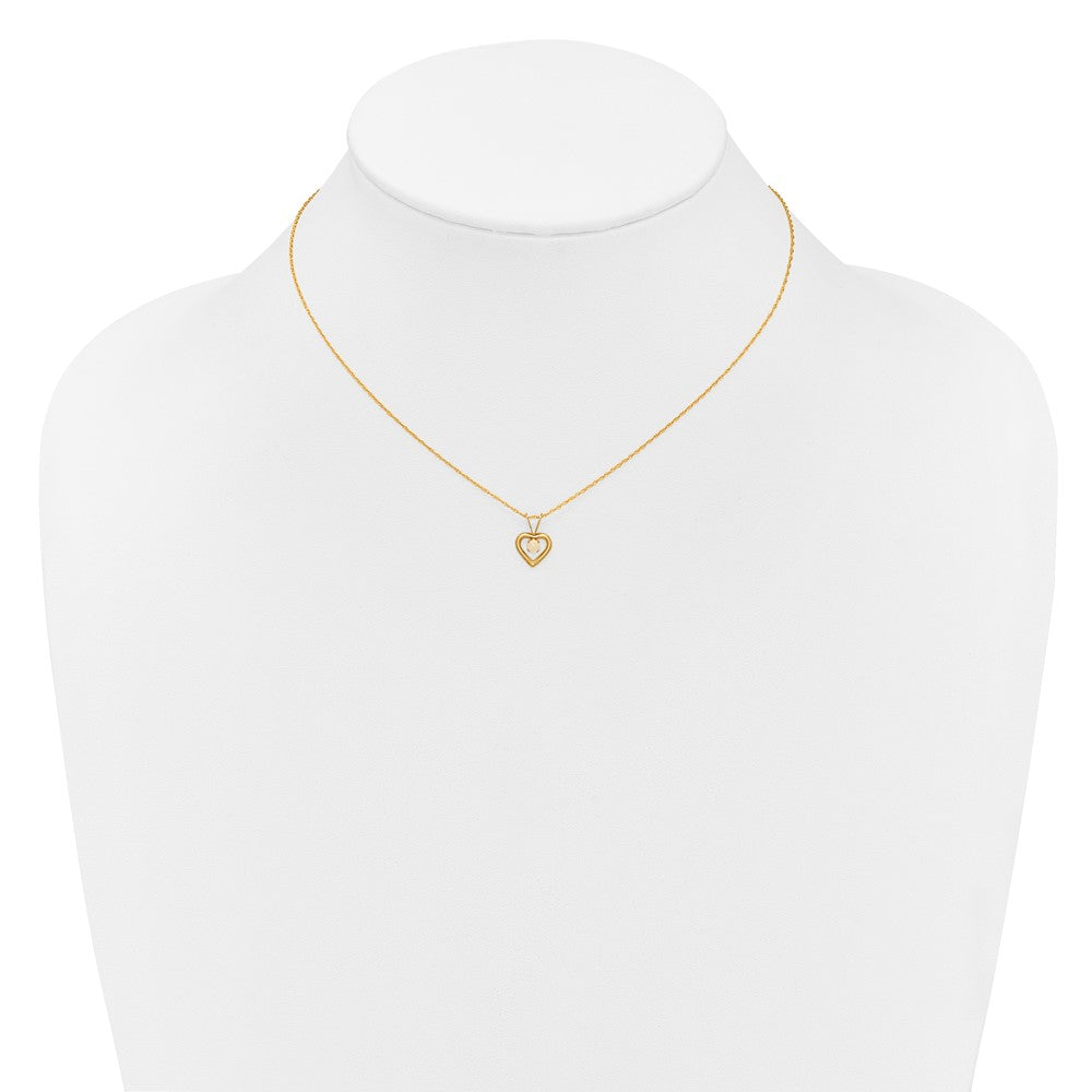 14k Madi K 3mm Opal Heart 15 inch Necklace