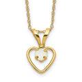 14k Madi K 3mm Opal Heart 15 inch Necklace