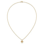 14k Madi K 3mm Citrine Heart Birthstone 15 inch Necklace