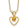 14k Madi K 3mm Citrine Heart Birthstone 15 inch Necklace