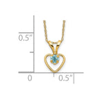 14k Madi K 3mm Blue Zircon Heart Birthstone 15 inch Necklace